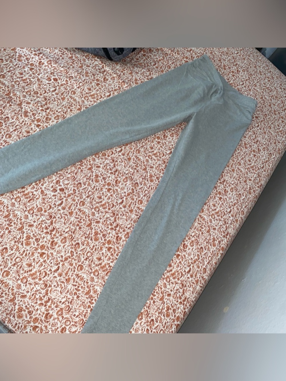 Pink Light Gray Stretch Leggings